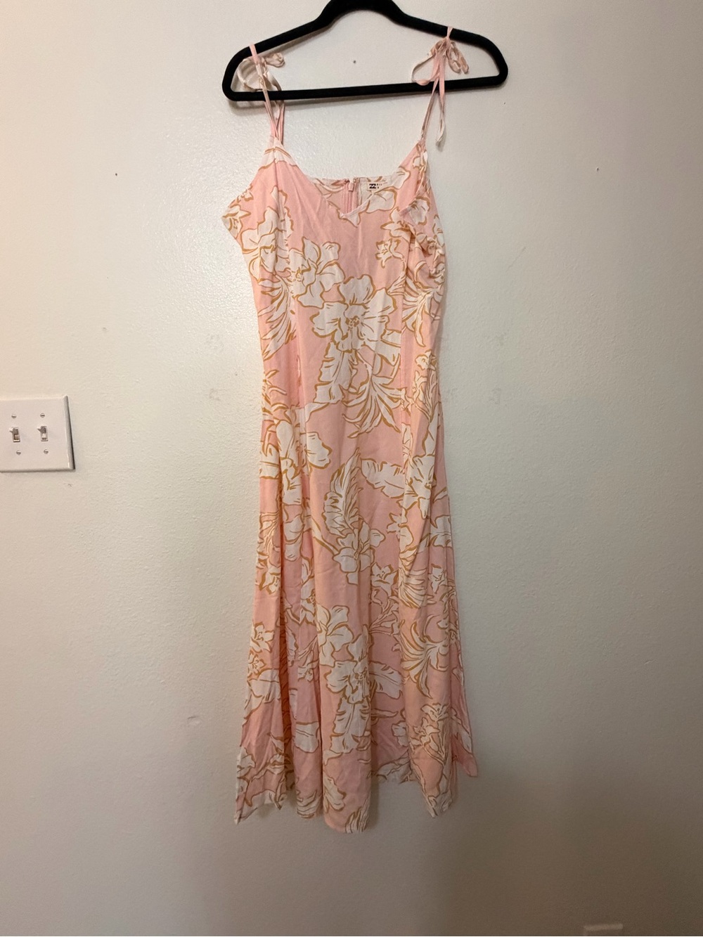 Billabong Orange Boho Smocked Maxi Dress Floral Paisley